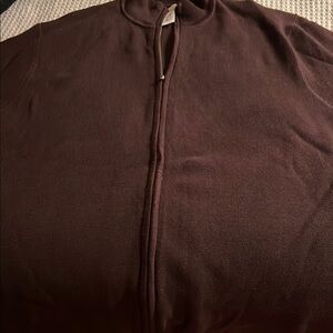 Chocolate Brown Zip-Up Cardigan